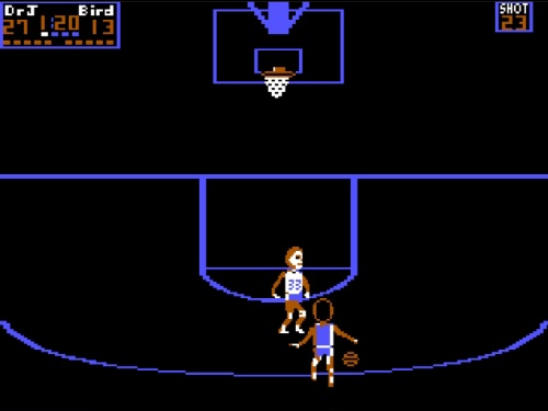 Gameplay of One on One: Dr. J vs. Larry Bird for DOS